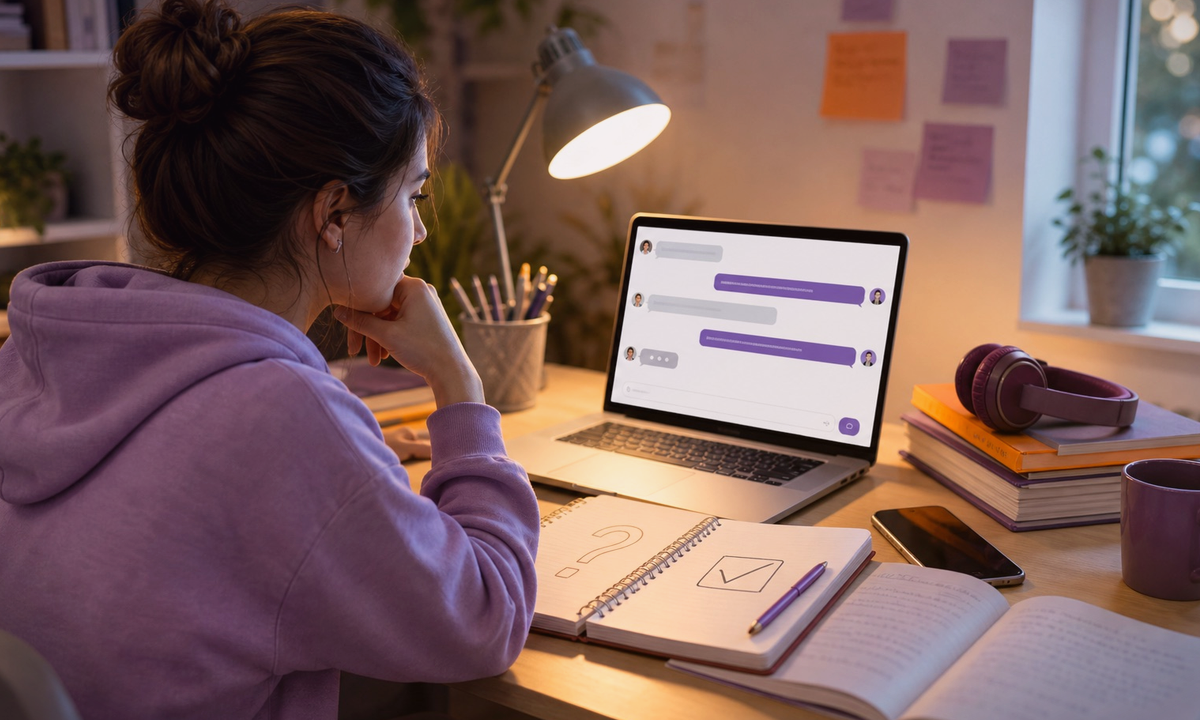 Modern study desk illustration for 6 pieces of advice from educators for remote learning