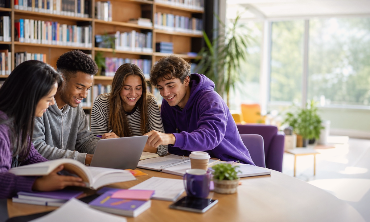 Modern study desk illustration for how can suggested reading help college applicants