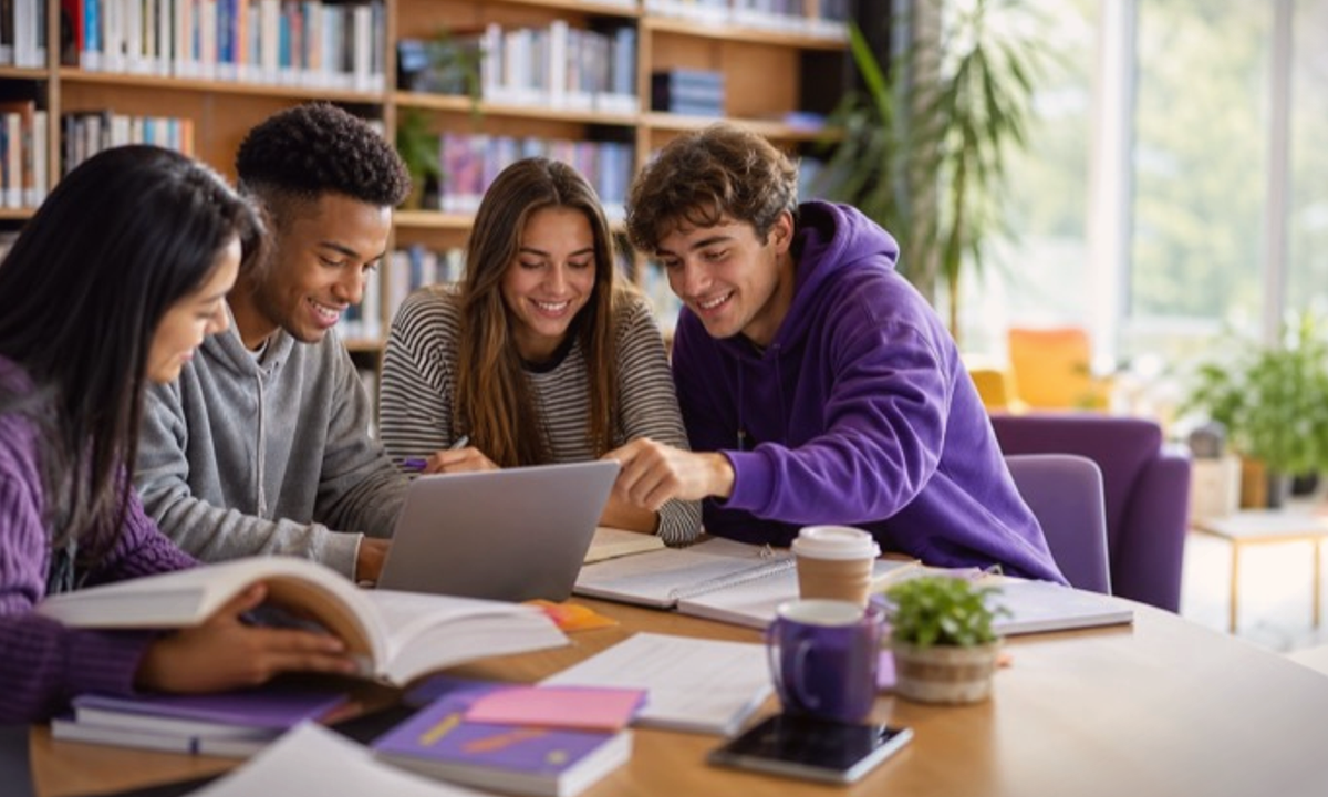 Modern study desk illustration for how universities help new students adjust to university life