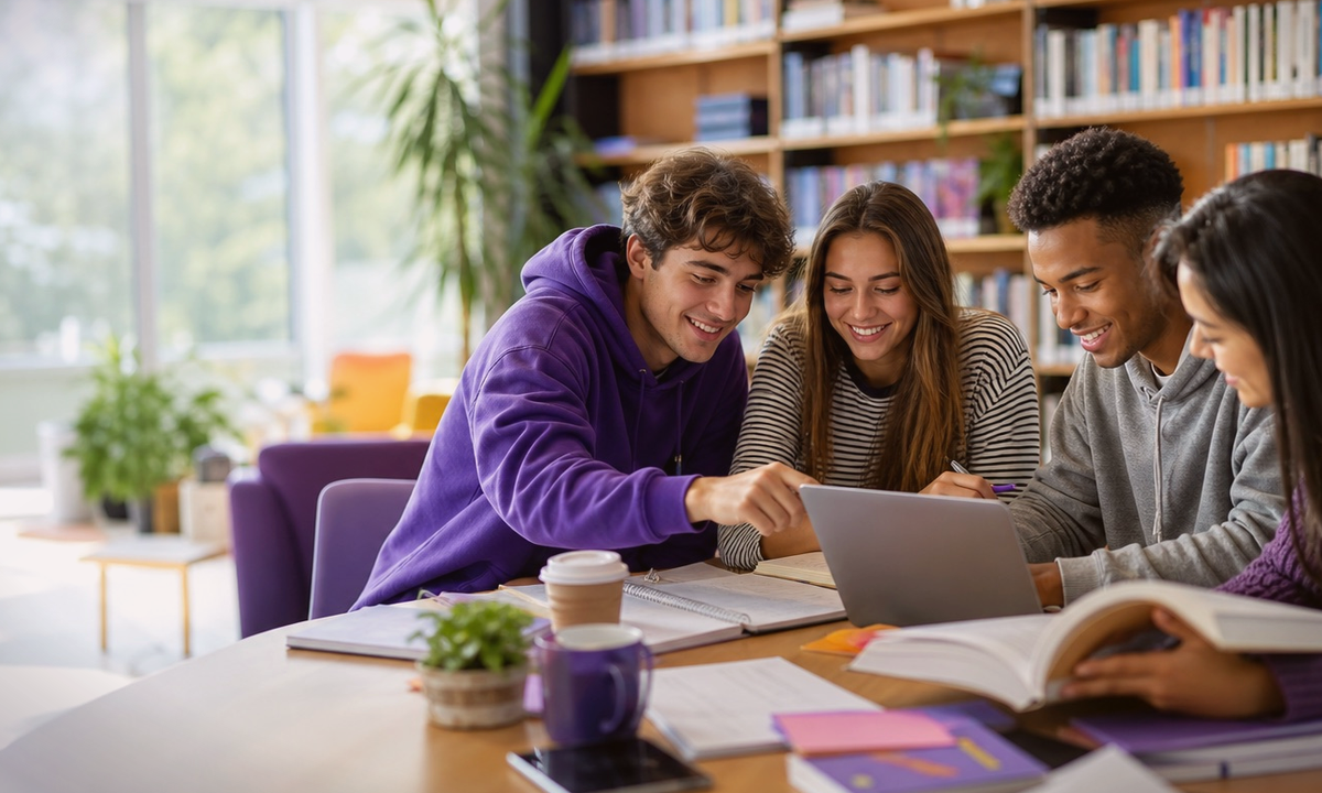 Modern study desk illustration for starting a college degree: advice from former students
