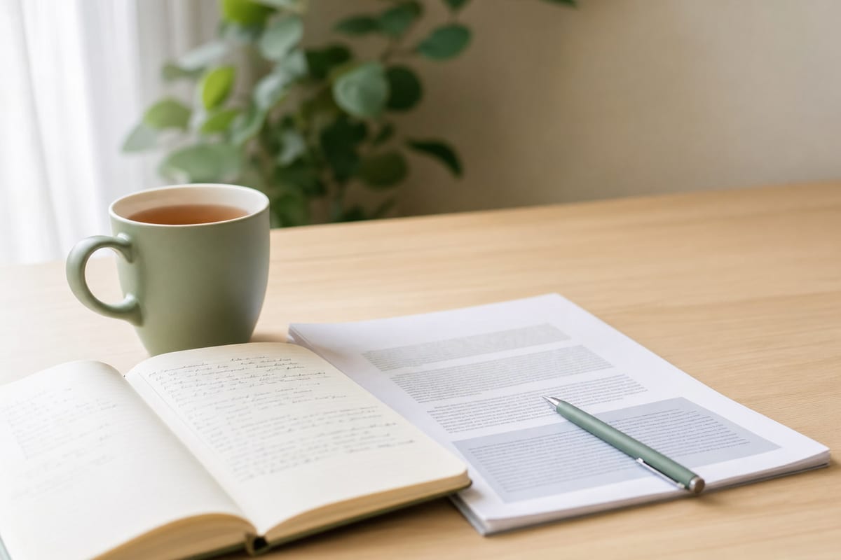 Case Study — open notebook with handwritten notes